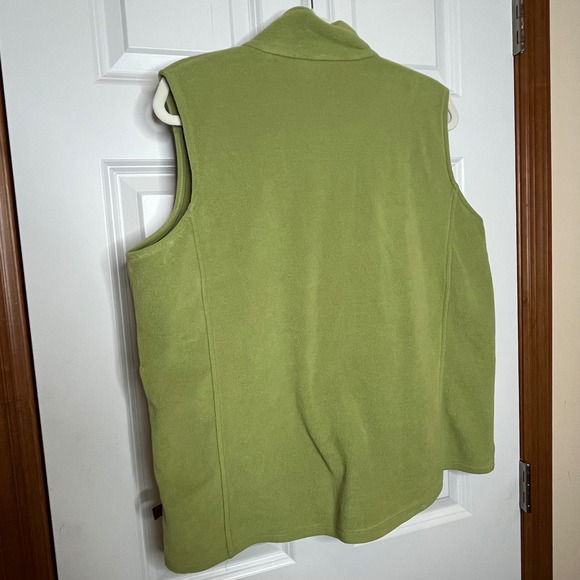 Woolrich Womens Fleece Vest XL Aloe Green Full Zip Sleeveless Jackett Vest - Picture 3 of 6